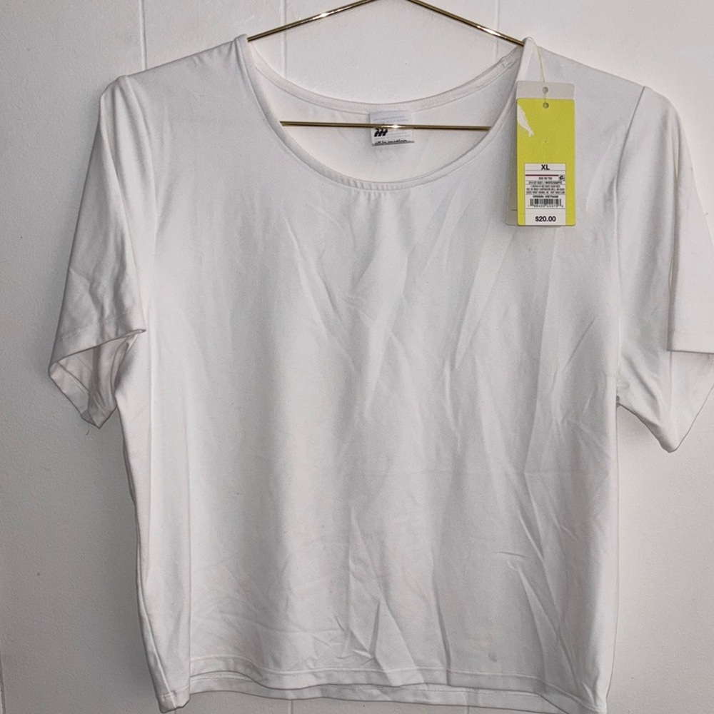 all in motion White Crop Top - Short Sleeve